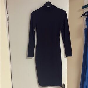 Elegant Black Turtleneck Dress